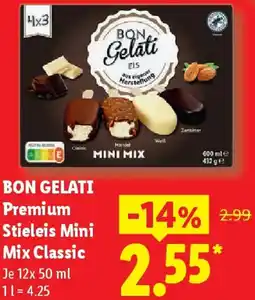 Lidl BON GELATI Premium Stieleis Mini Mix Classic Angebot