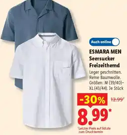Lidl ESMARA MEN Seersucker Freizeithemd Angebot