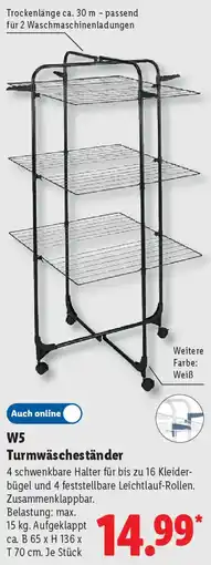 Lidl W5 Turmwäscheständer Angebot
