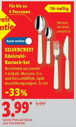 Lidl SILVERCREST Edelstahl Besteck-Set Angebot