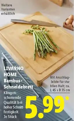 Lidl LIVARNO HOME Bambus Schneidebrett Angebot