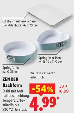 Lidl ZENKER Backform Angebot