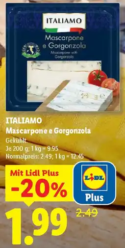 Lidl ITALIAMO Mascarpone e Gorgonzola Angebot
