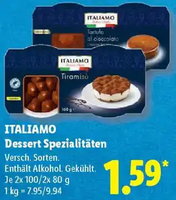 Lidl ITALIAMO Dessert Spezialitäten Angebot