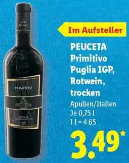 Lidl PEUCETA Primitivo Puglia IGP, Rotwein, trocken Angebot