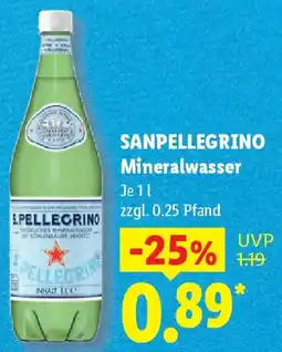 Lidl SANPELLEGRINO Mineralwasser Angebot
