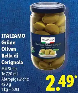 Lidl ITALIAMO Grüne Oliven Bella di Cerignola Angebot