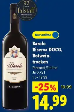 Lidl Barolo Riserva DOCG, Rotwein, trocken Angebot