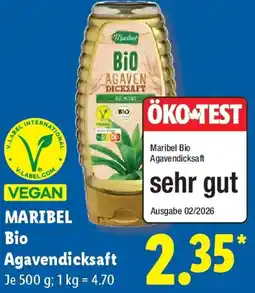 Lidl MARIBEL Bio Agavendicksaft Angebot