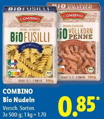 Lidl COMBINO Bio Nudeln Angebot