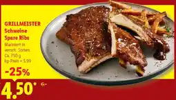 Lidl GRILLMEISTER Schweine Spare Ribs Angebot