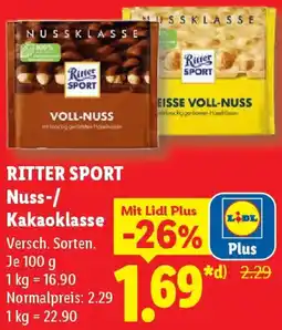 Lidl RITTER SPORT Nuss-/ Kakaoklasse Angebot
