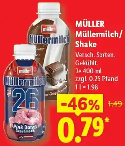Lidl MÜLLER Müllermilch/ Shake Angebot