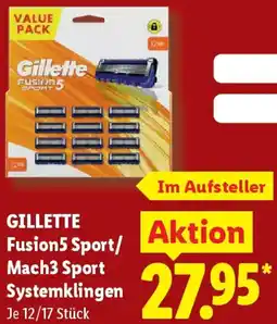 Lidl GILLETTE Fusion5 Sport/ Mach3 Sport Systemklingen Angebot