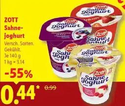 Lidl ZOTT Sahnejoghurt Angebot