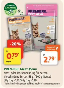Fressnapf PREMIERE Meat Menu Angebot