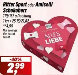 Simmel Ritter Sport oder Amicelli Schokoherz Angebot