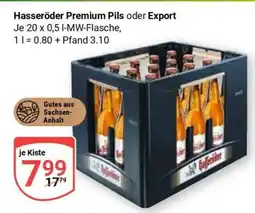 Globus Hasseröder Premium Pils oder Export Angebot