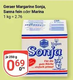 Globus Geraer Margarine Sonja, Sanna fein oder Marina Angebot