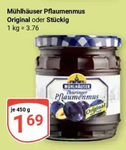 Globus Mühlhäuser Pflaumenmus Original oder Stückig Angebot