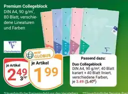 Globus Premium Collegeblock Angebot