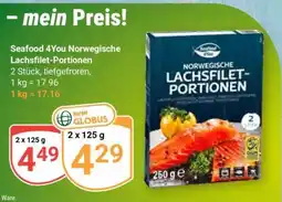 Globus Seafood 4You Norwegische Lachsfilet-Portionen Angebot