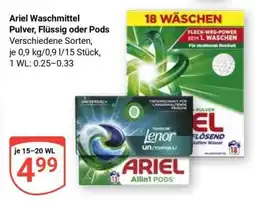 Globus Ariel Waschmittel Pulver, Flüssig oder Pods Angebot