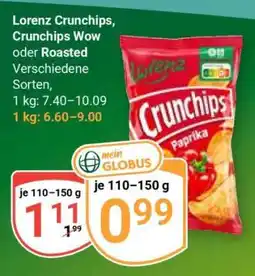 Globus Lorenz Crunchips, Crunchips Wow oder Roasted Angebot