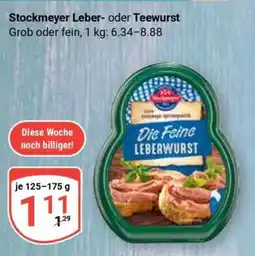Globus Stockmeyer Leber- oder Teewurst Angebot
