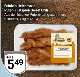 Globus Fräulein Heidemarie Puten-Filetspieß Sweet Chili Angebot