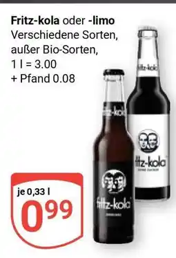 Globus Fritz-Kola oder Limo Angebot