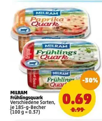 PENNY Milram Frühlingsquark 185g Becher Angebot