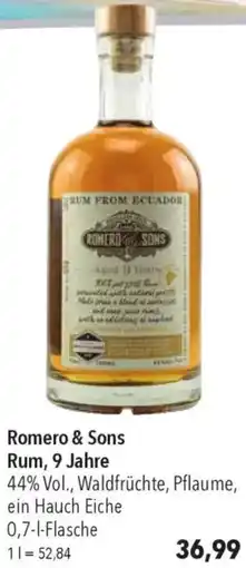 CITTI Markt Romero & Sons Rum, 9 Jahre Angebot