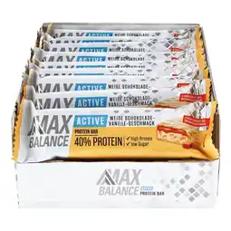 Netto Marken-Discount Max Balance 40% Active Proteinriegel weiße Schokolade-Vanille 50 g, 15er Pack Angebot