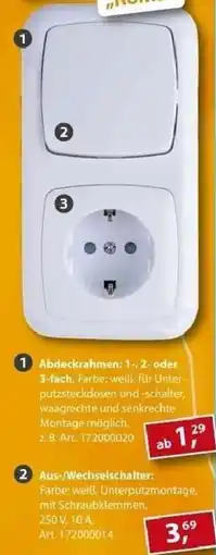 Sonderpreis Baumarkt Schalterserie "Roma" 2 Aus-/Wechselschalter: Angebot