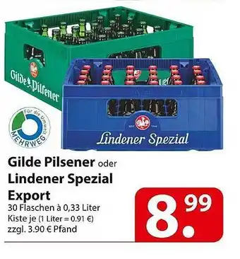 Famila Nord Ost Gilde Pilsener Oder Lindener Spezial Export Angebot