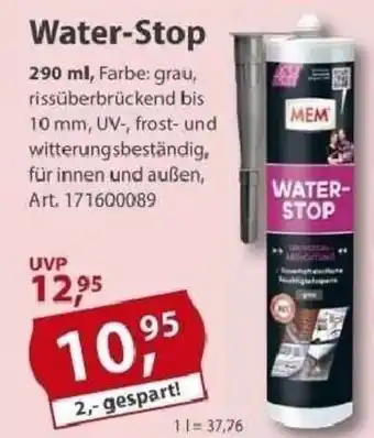 Sonderpreis Baumarkt MEM Water-Stop Angebot