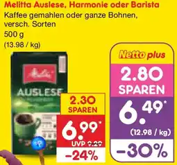 Netto Marken-Discount Melitta Auslese, Harmonie oder Barista Angebot