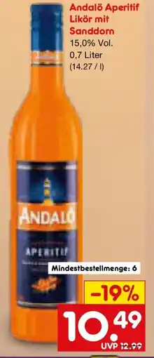 Netto Marken-Discount Andalö Aperitif Likör mit Sanddorn Angebot
