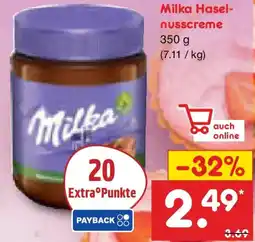 Netto Marken-Discount Milka Haselnusscreme Angebot