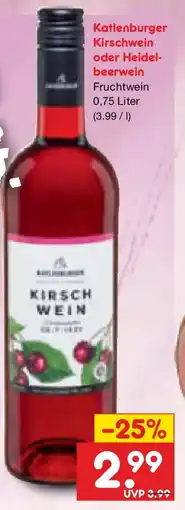 Netto Marken-Discount Katlenburger Kirschwein oder Heidelbeerwein Angebot