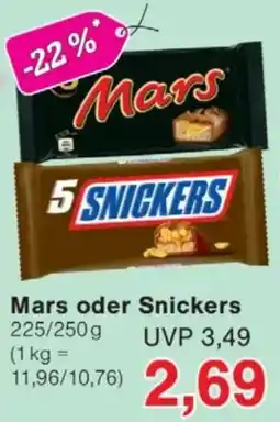 Jawoll Mars oder Snickers Angebot