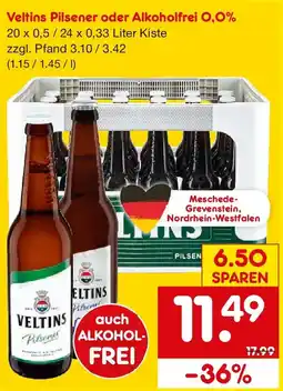 Netto Getränke Discount Veltins Pilsener oder Alkoholfrei 0,0% Angebot