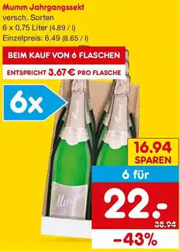 Netto Getränke Discount Mumm Jahrgangssekt Angebot