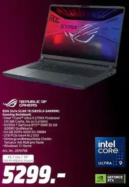 MediaMarkt ROG Strix SCAR 18 (G835LX-SA099W) Gaming Notebook Angebot