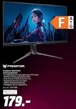 MediaMarkt Predator XB273UX1 Gaming Monitor Angebot