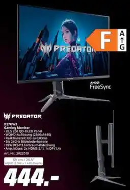 MediaMarkt PREDATOR X27UW3 Gaming Monitor Angebot