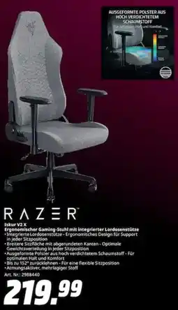 MediaMarkt RAZER Iskur V2 X Ergonomischer Gaming-Stuhl mit integrierter Lordosenstütze Angebot