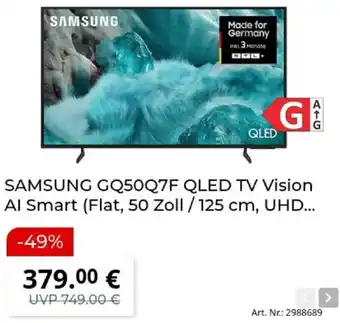SAMSUNG GQ50Q7F QLED TV Vision Al Smart