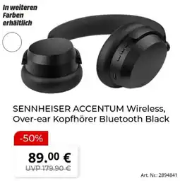MediaMarkt SENNHEISER ACCENTUM Wireless, Over-ear Kopfhörer Bluetooth Black Angebot